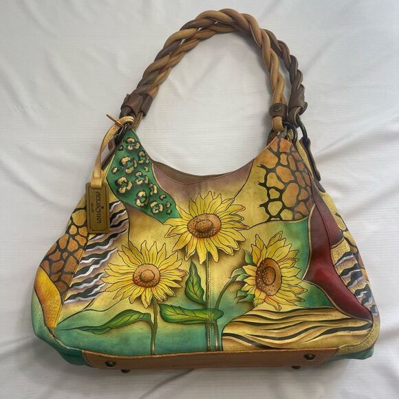 Anuschka Multicolor Sunflower Shoulder Bag - Picture 1 of 16